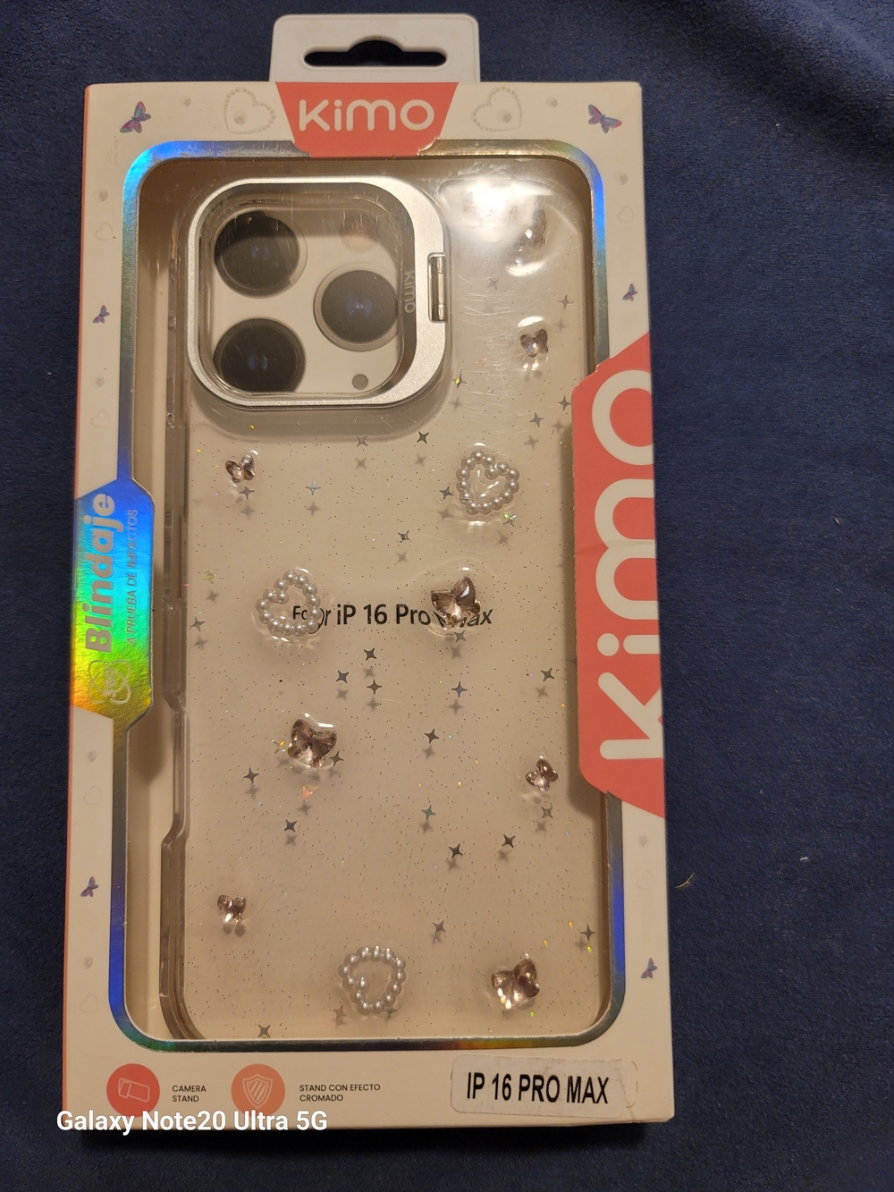 Clear Glitter Heart iPhone 16 Pro Max Case - Beige/Cream